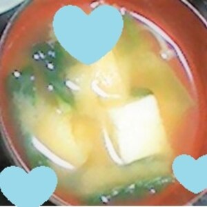 小松菜＊豆腐の味噌汁✧˖°